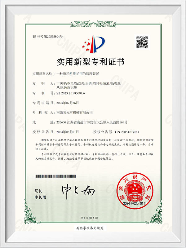 En rengøringsanordning til slibning af møllevedligeholdelse